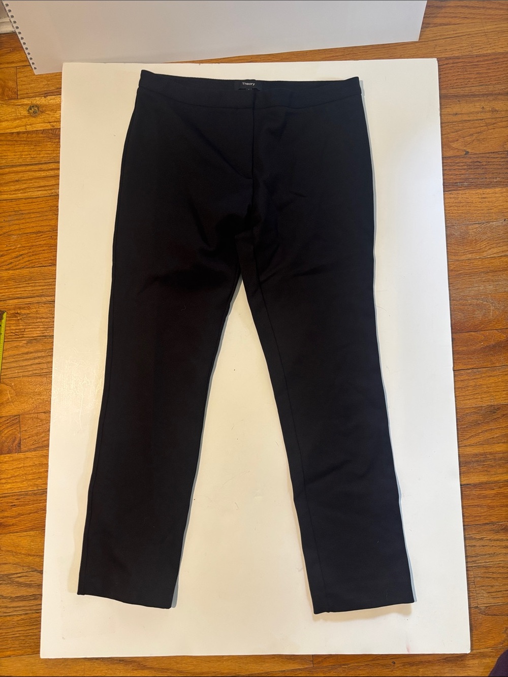 Theory Black Cropped Ponte Ankle Pants